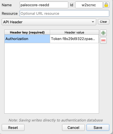 WFS authentication screenshot